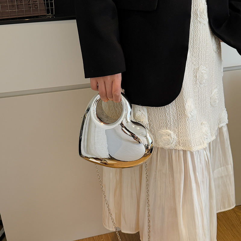 Trendy Heart-Shaped Evening Bag – Girls’ Crossbody Handbag for Parties & Daily Style