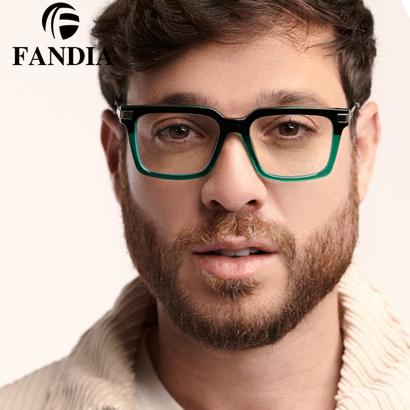 Men’s Retro Full Frame Blue Light Blocking Glasses – Metal Eyewear With Myopia-Ready
