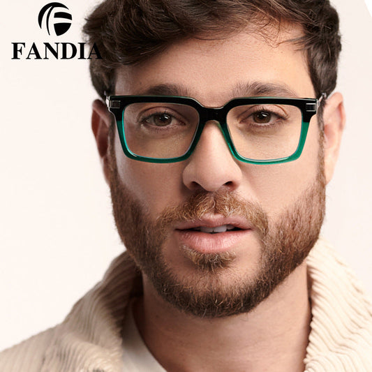 Men’s Retro Full Frame Blue Light Blocking Glasses – Metal Eyewear With Myopia-Ready