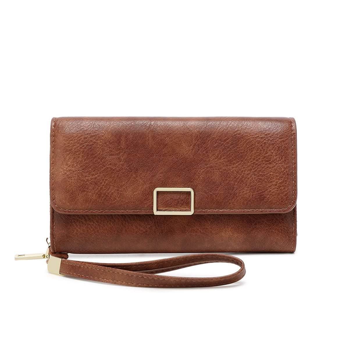 Women's RFID Blocking PU Leather Tri-Fold Wallet – Retro Clutch Bag