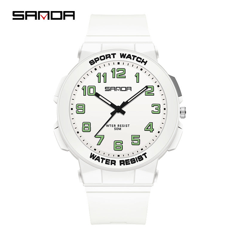 Sanda Luminous Waterproof Sports Watch – Analog Quartz Watch for Students & Youth