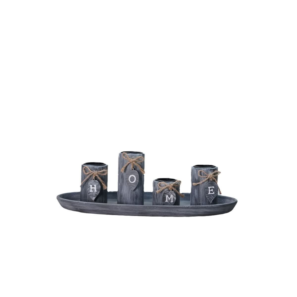 Creative Wooden HOME Candle Holder - Romantic Atmosphere Decoration
