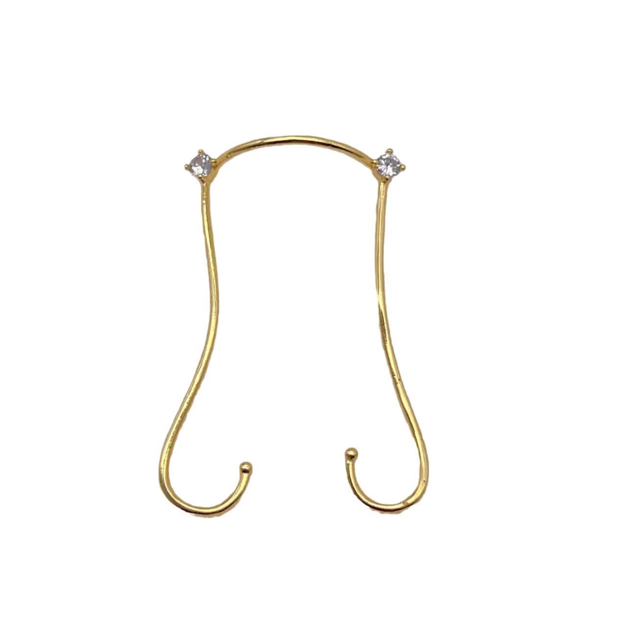 Gold Geometric Nose Clip, Cyberpunk Punk Jewelry