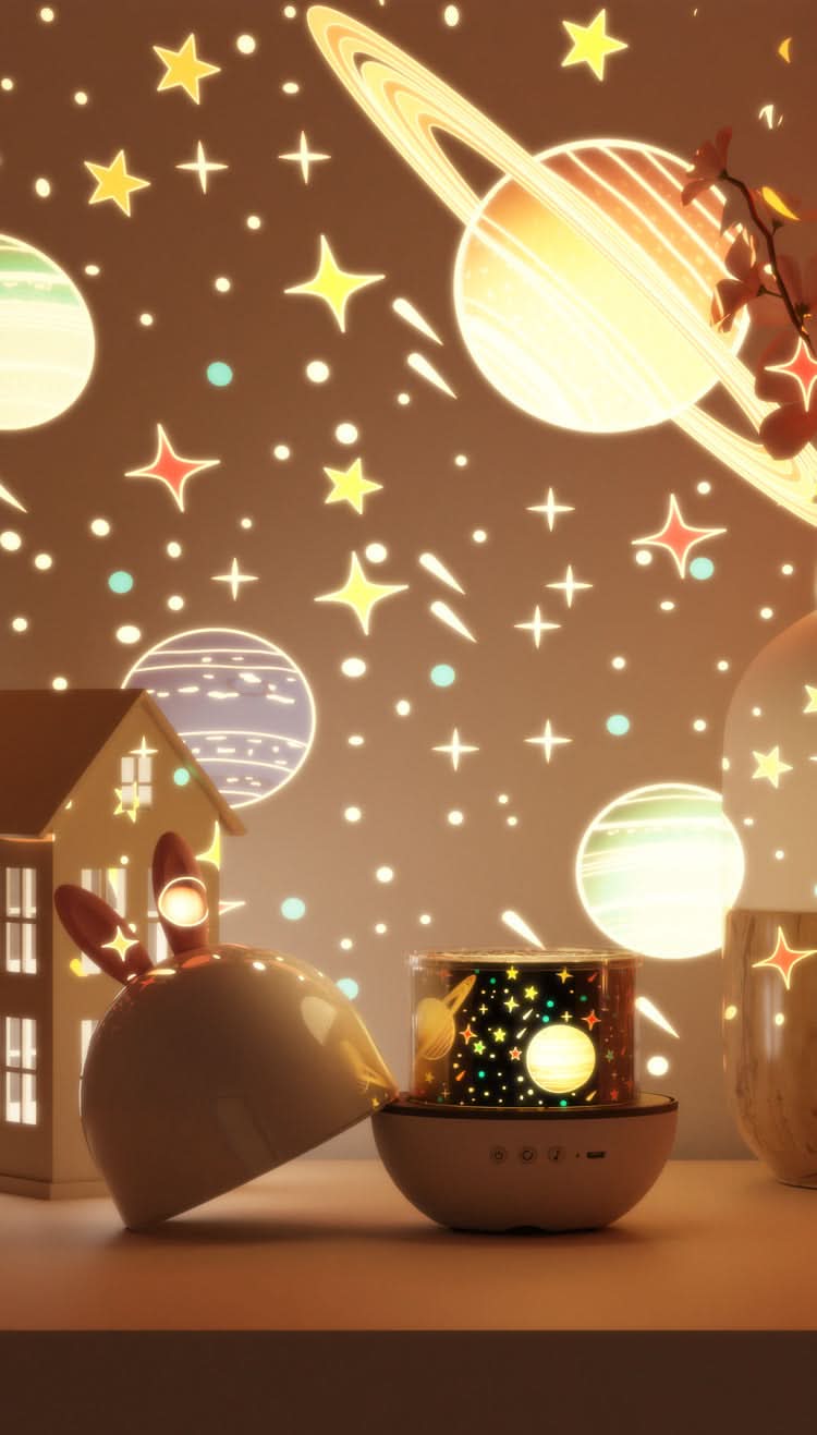 Cute Rabbit and Deer Night Light Projector