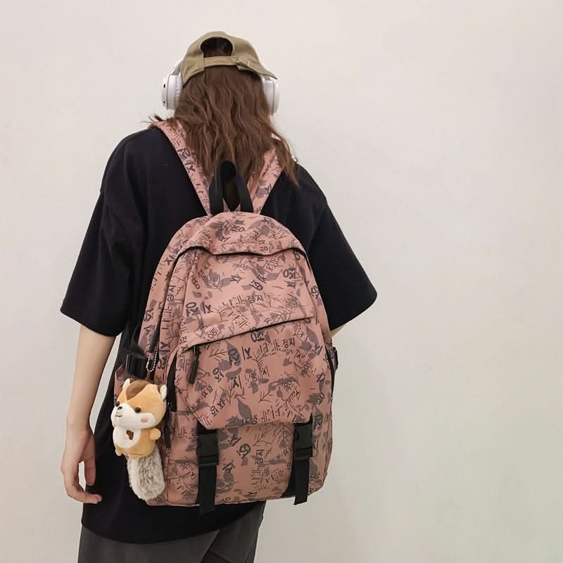 Unisex Large Capacity Backpack with Squirrel Keychain – Oxford Cloth