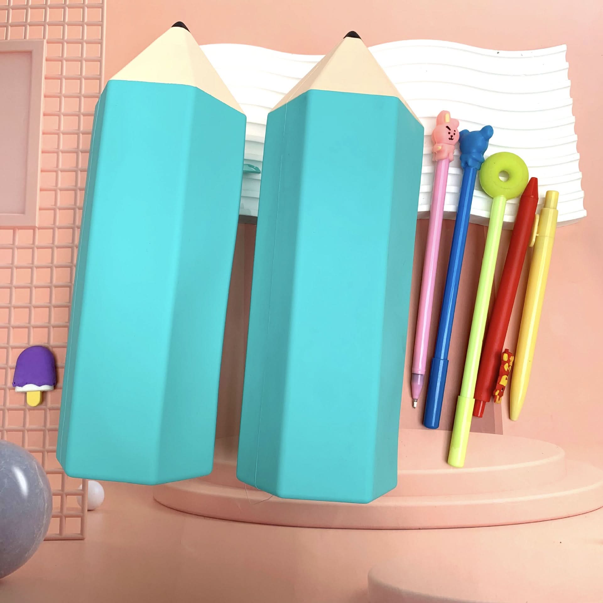 Silicone Pencil Case with Zipper Closure