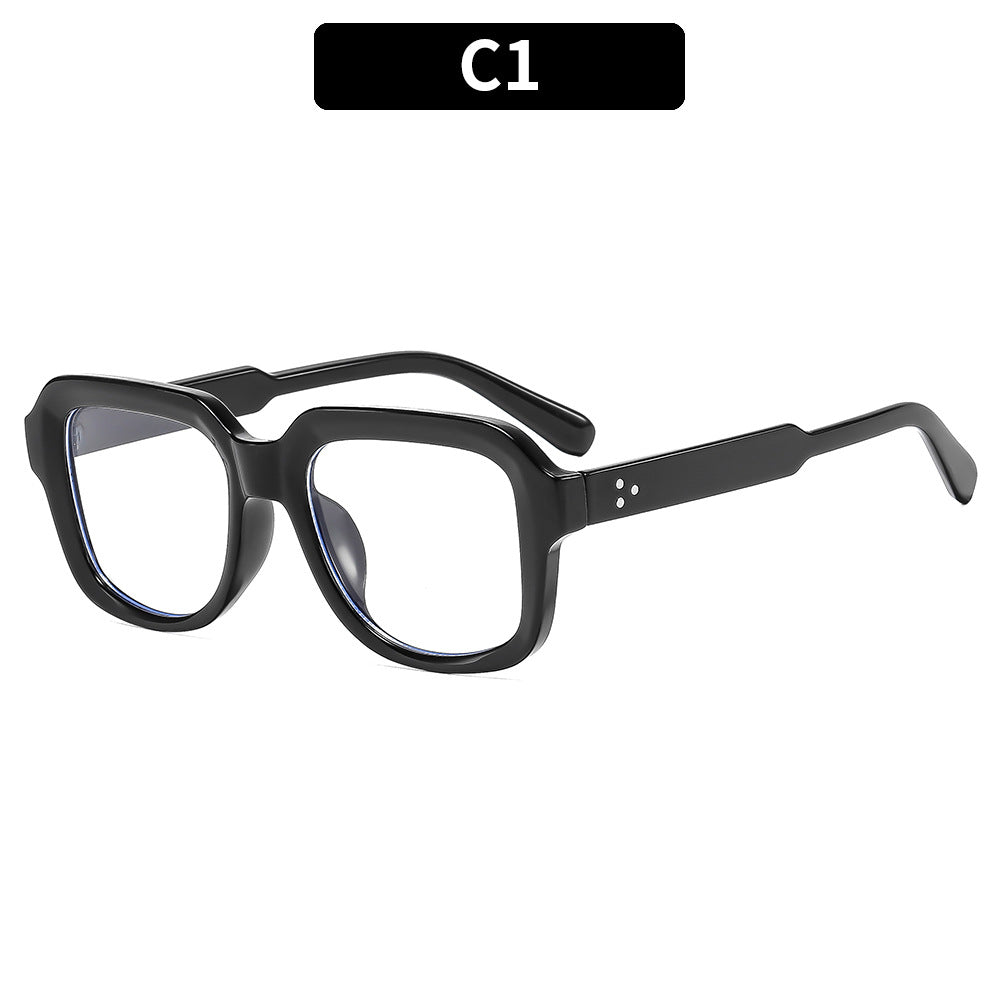 Square Blue Light Blocking Eyeglasses Frame – Minimalist Studded Design, Fashion Sunglasses for Everyday Wear