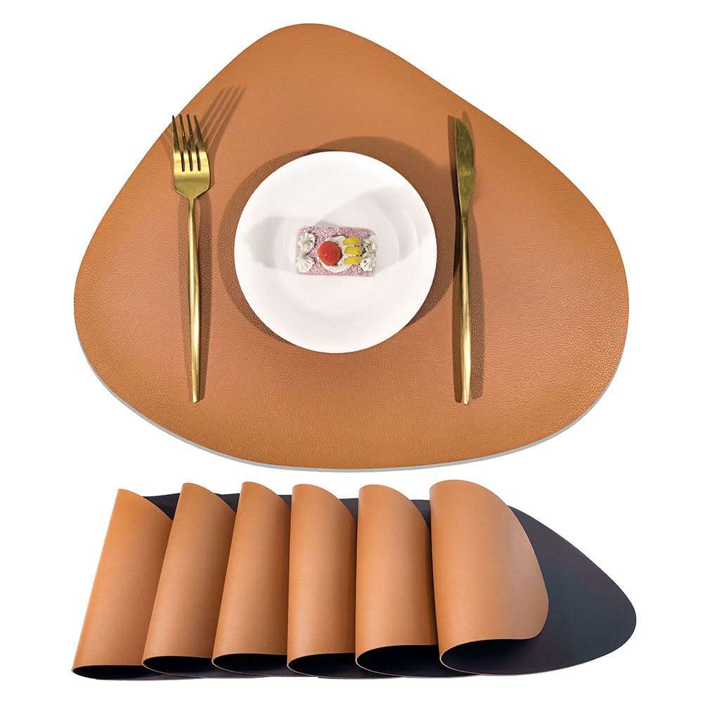 Double-Sided Lychee Leather Waterproof Placemat