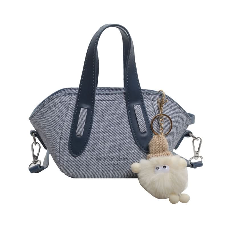 Women's Bucket Bag – Stylish Contrast Color Messenger Bag with Keychain