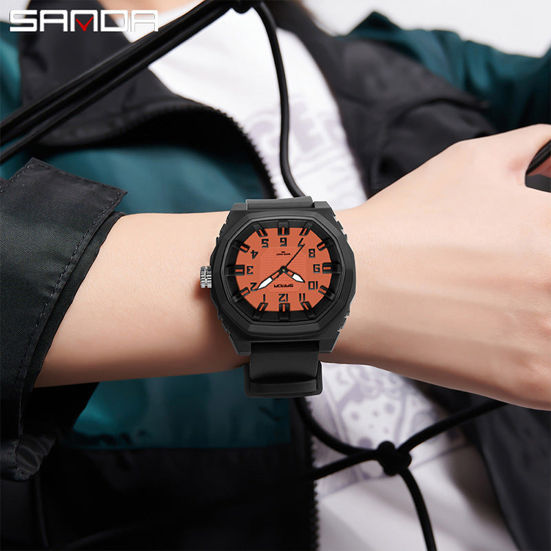 Sanda Waterproof Digital Sports Watch – Durable Dual Display Quartz Watch for Students