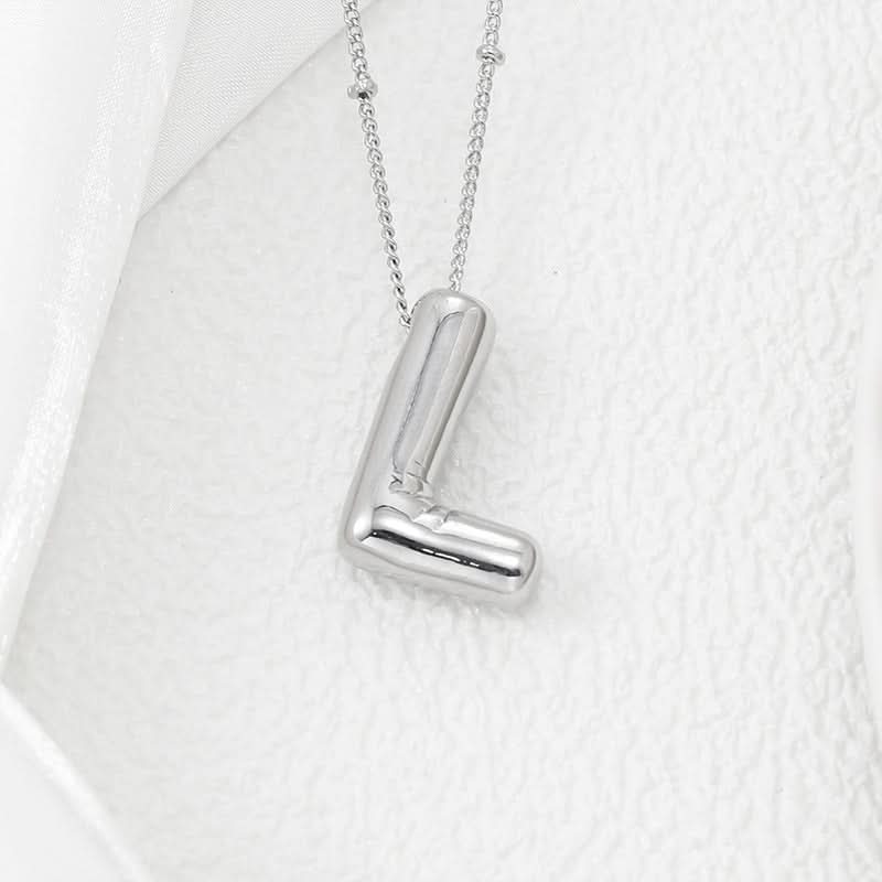 Silver-Plated Alphabet Pendant Necklace – Hip-Hop Style