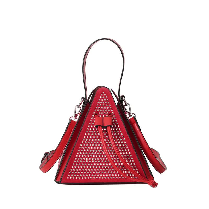 Fashionable Triangle Handbag with Diamond Detail