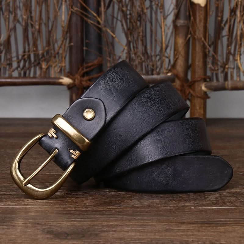 Men's Vintage Retro Leather Belt – Pin Buckle