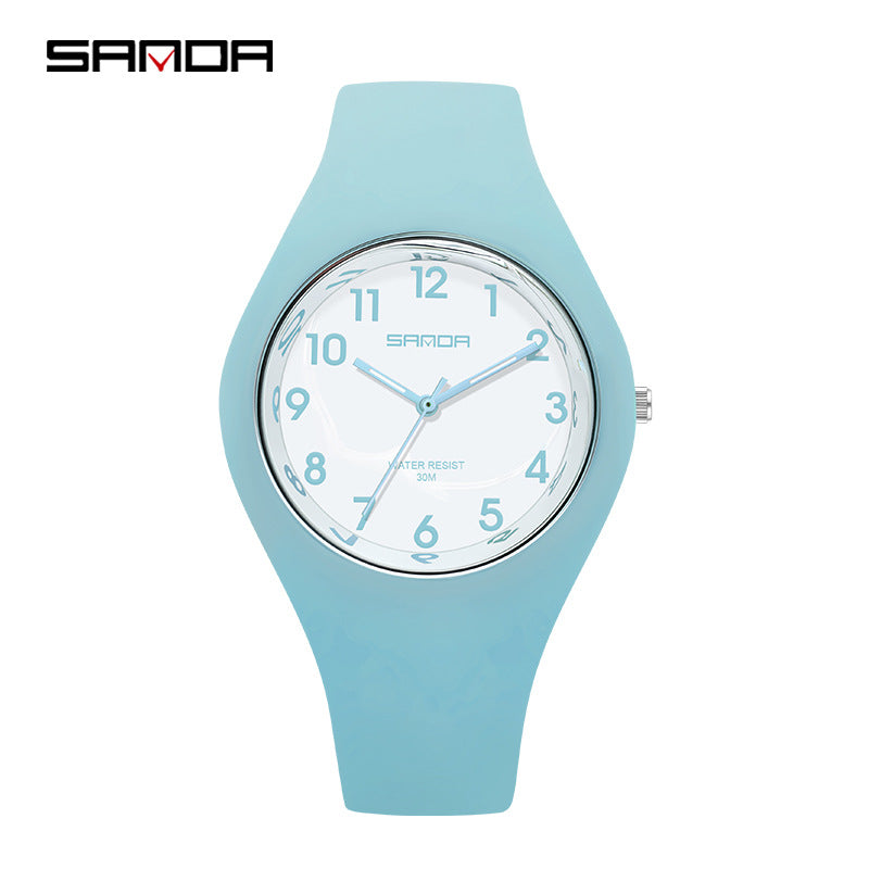 Sanda Jelly Series Quartz Watch – Waterproof Shockproof Sports Watch for Students