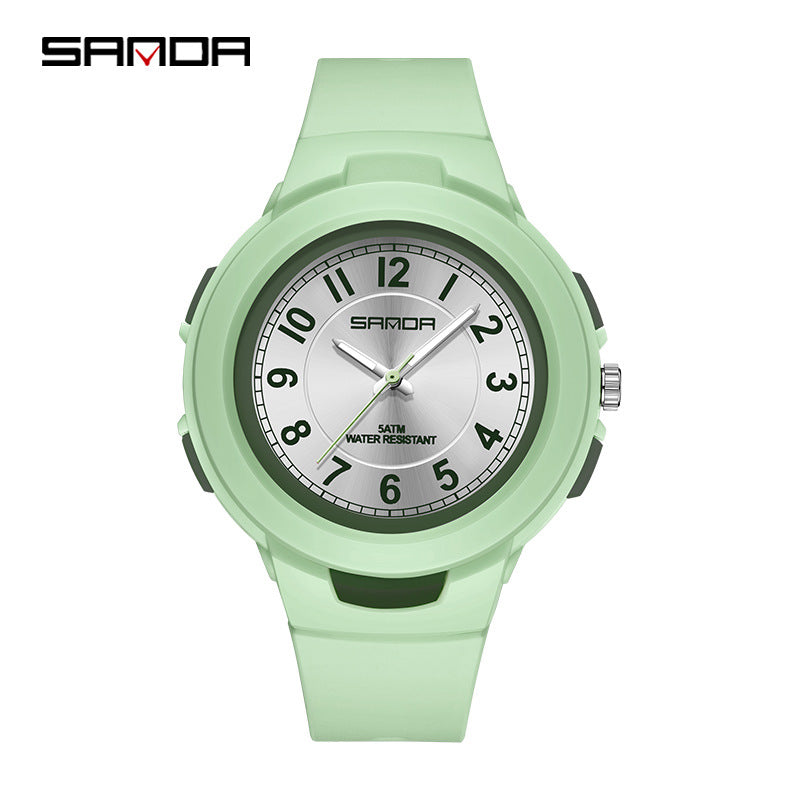 Sanda Waterproof Quartz Watch – Casual Unisex Outdoor Watch with 24-Hour Display