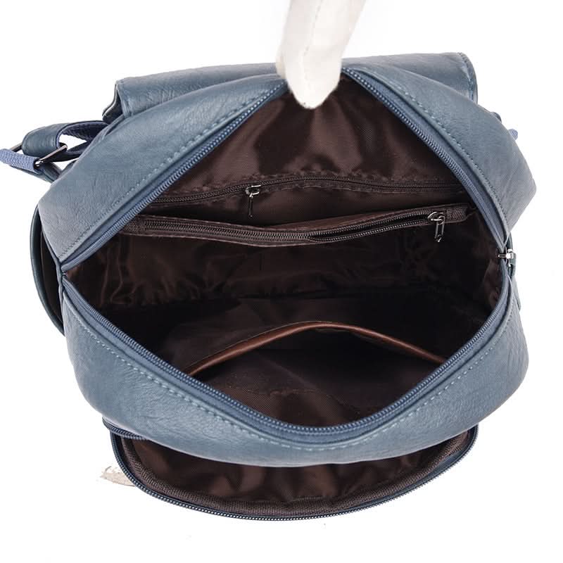 Women's Soft Leather Backpack – With Hidden Zipper Pockets
