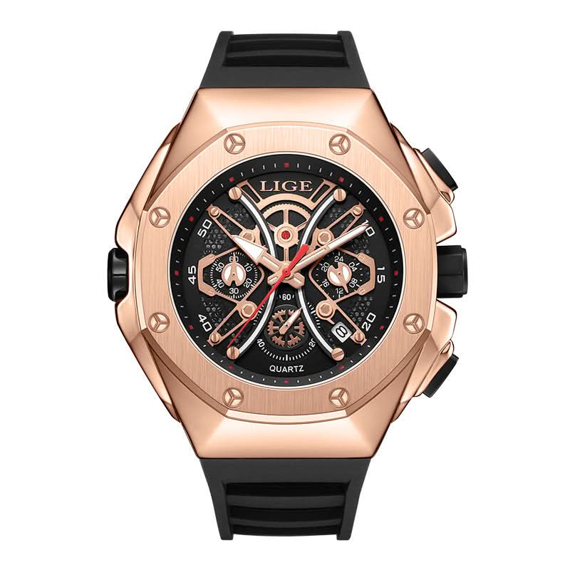 Men’s Large Dial Sports Quartz Watch – 50mm Luminous Display