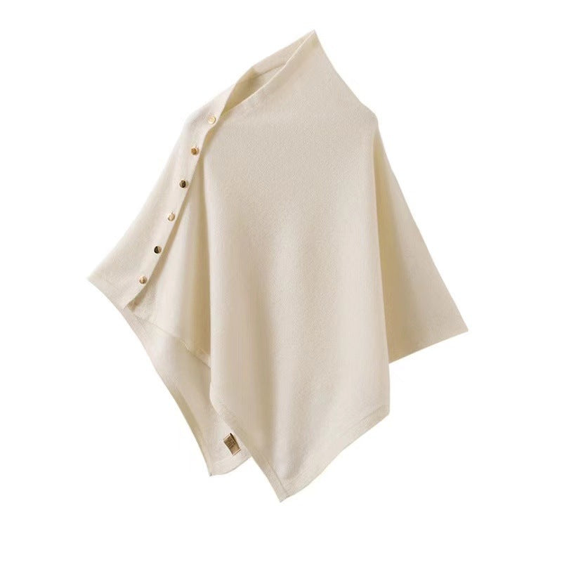 100% Wool Shawl – Knitted Cashmere Cape Scarf for Women, Autumn Warmth