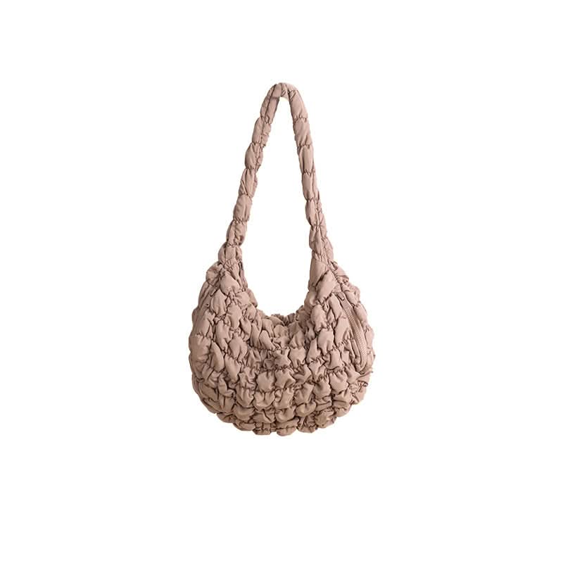 Cloud Pleated Large Nylon Shoulder Bag - Niche Design for Women