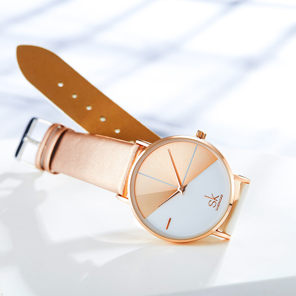 SK Women’s Quartz Watch – High-End Thin Strap Fashion Analog Timepiece