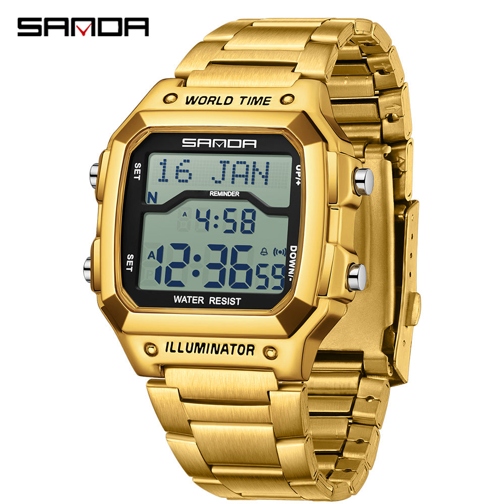 Sanda Multifunction Digital Watch for Men – Waterproof Electronic Sports Watch
