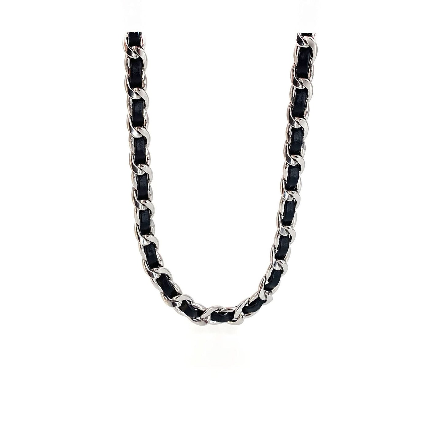 Men’s Minimalist Black Titanium Steel Necklace – Trendy Chain