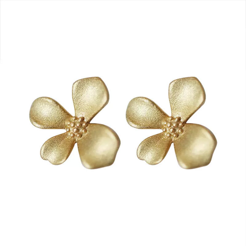 Retro Osmanthus Flower Earrings for Women – Golden Metal Luxury Jewelry