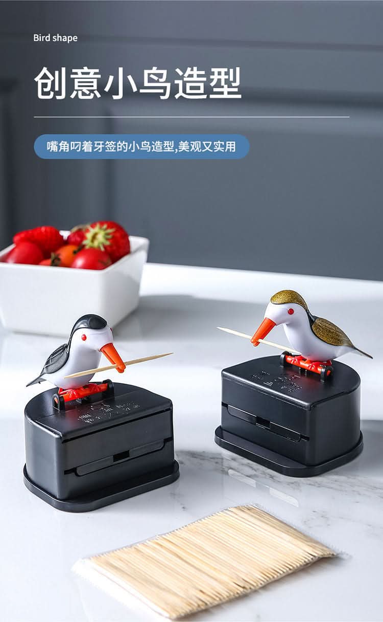 Automatic Bird Toothpick Holder – Push-Type Dispenser
