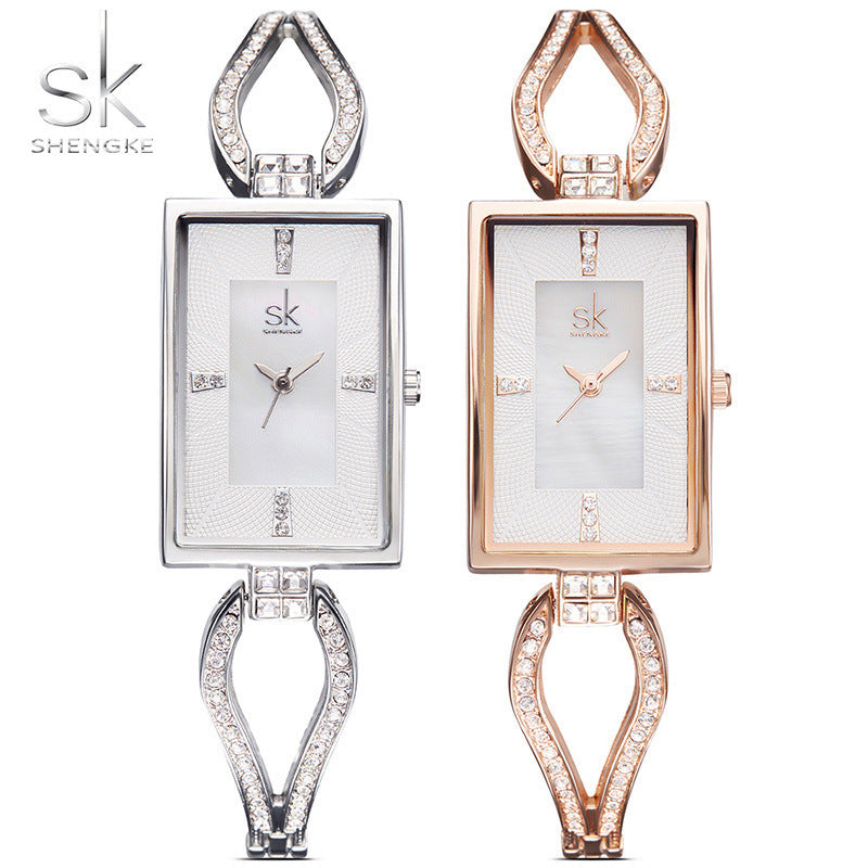 SK Women’s Fashion Diamond Watch – Casual Quartz Analog Wristwatch, 30M Waterproof
