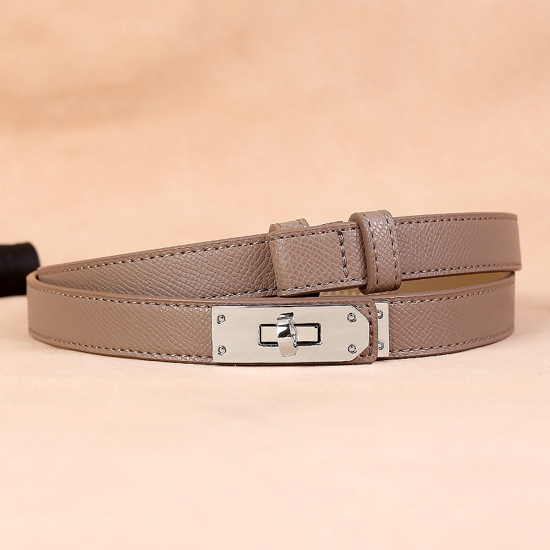 Women's Leather Waist Belt – Snap Button Fashion Dress Accessory