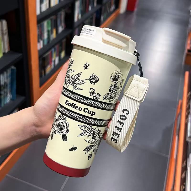 316 Stainless Steel Thermos Coffee Cup – Elegant Double-Drink Travel Mug