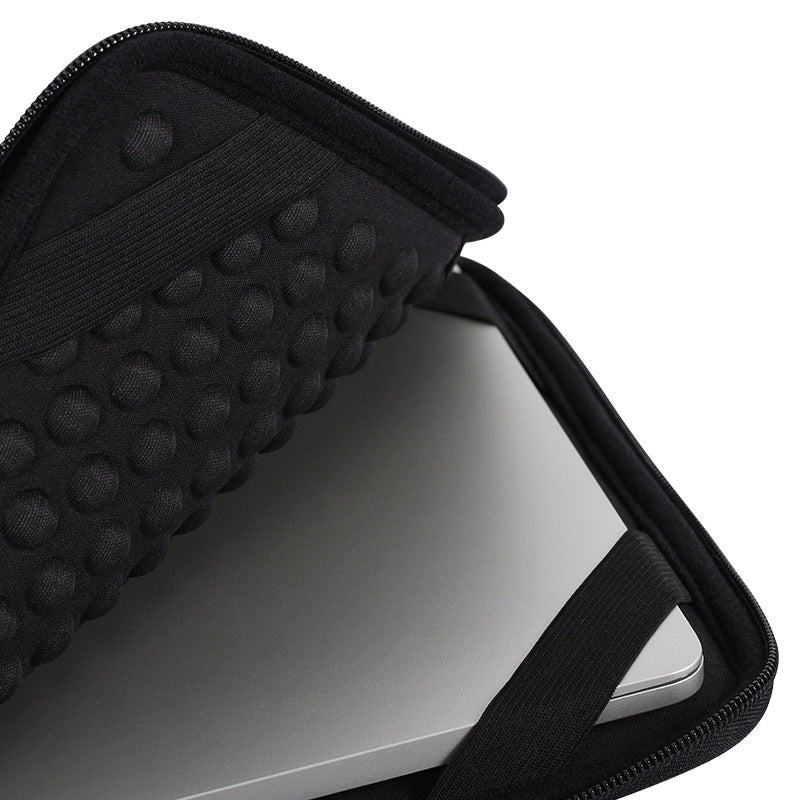 Black PU Leather Laptop Sleeve for MacBook – Shock-Resistant Zipper Case (13–16.2 Inch)