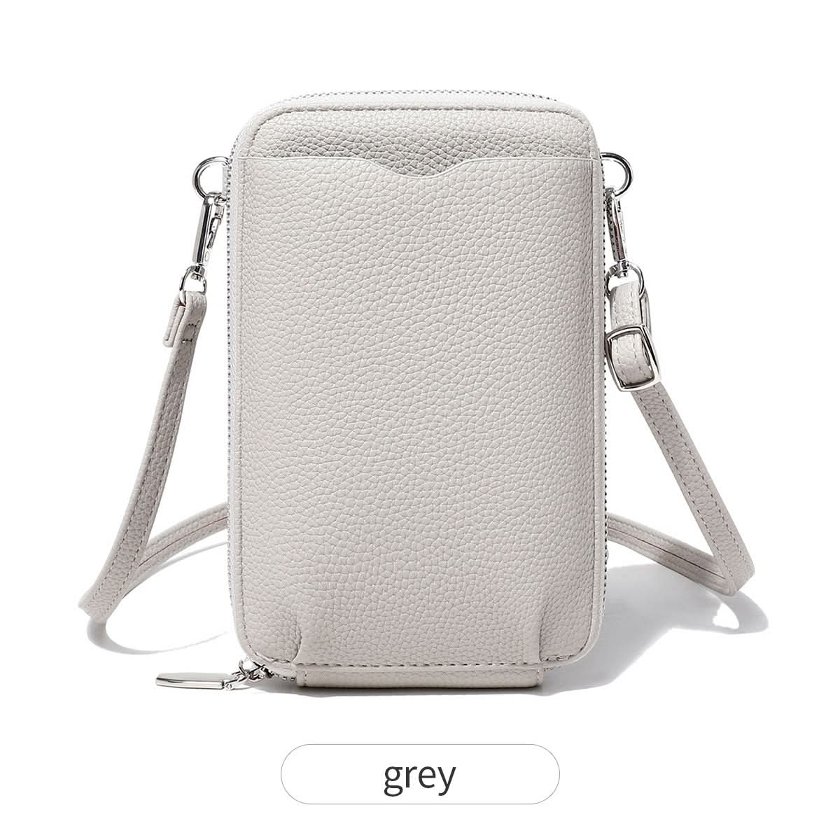 Women's Crossbody Phone Bag – Lychee Pattern PU Leather Daily Shoulder Bag
