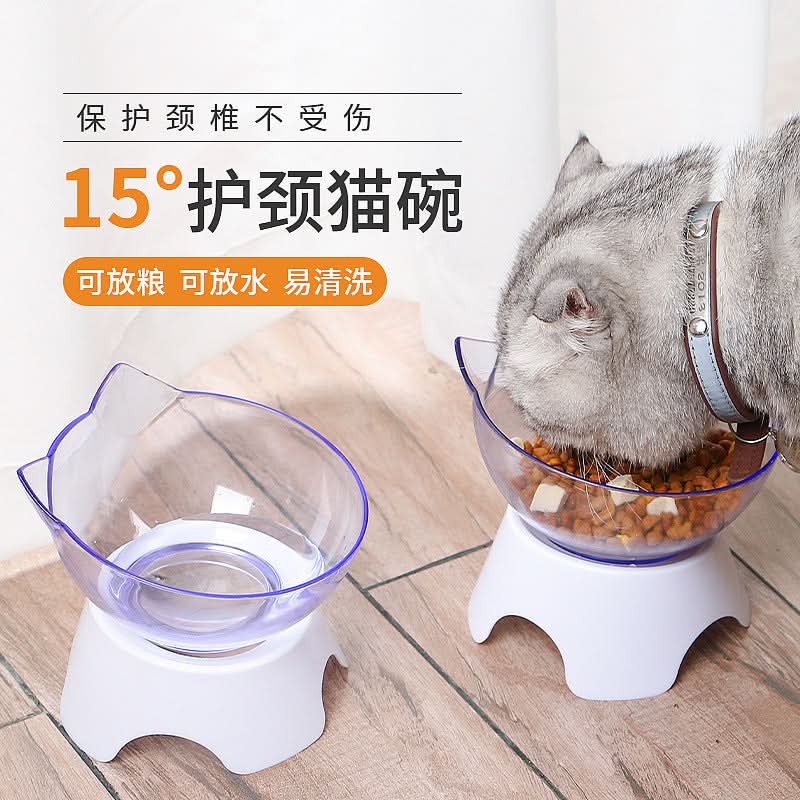 Cat Ear Double Bowl with Stand