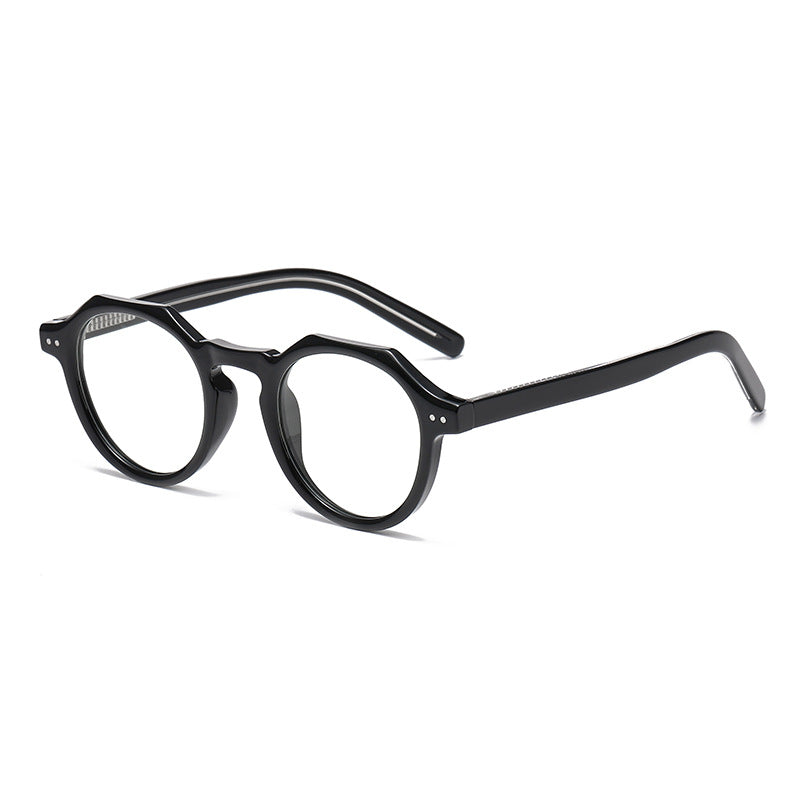 Women's Retro Polygon Anti-Blue Light Glasses Frame – Myopia-Ready Optical Eyewear