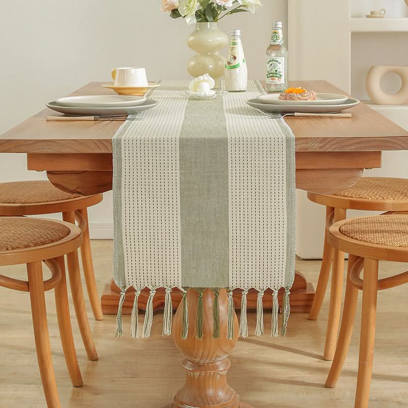 Table Flag Cotton & Linen Table Cloth – Handmade with Tassels