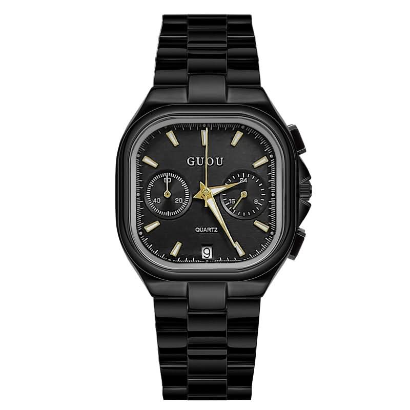 Stylish Square Quartz Watch with Calendar for Women