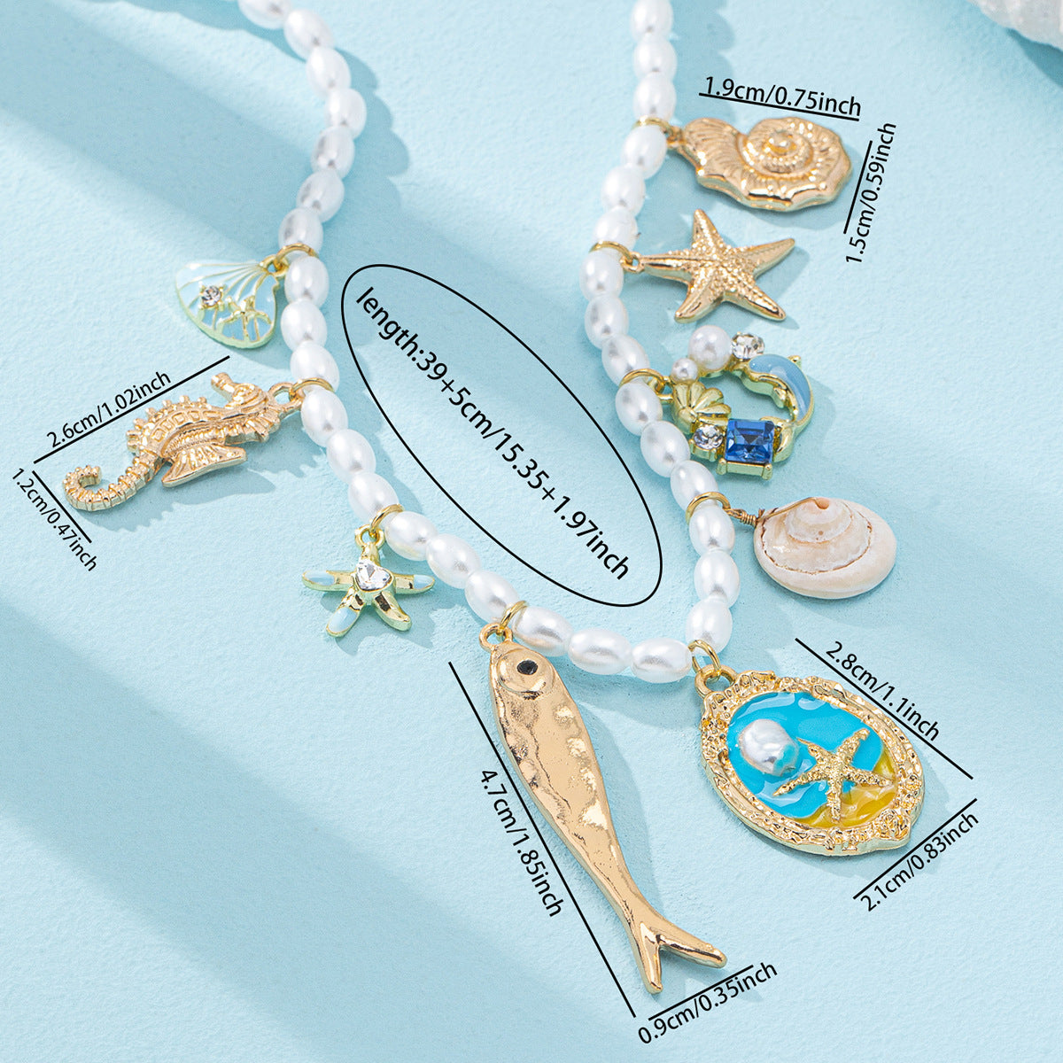 Bohemian Ocean Beaded Necklace – Shell & Starfish Pendant Jewelry for Women