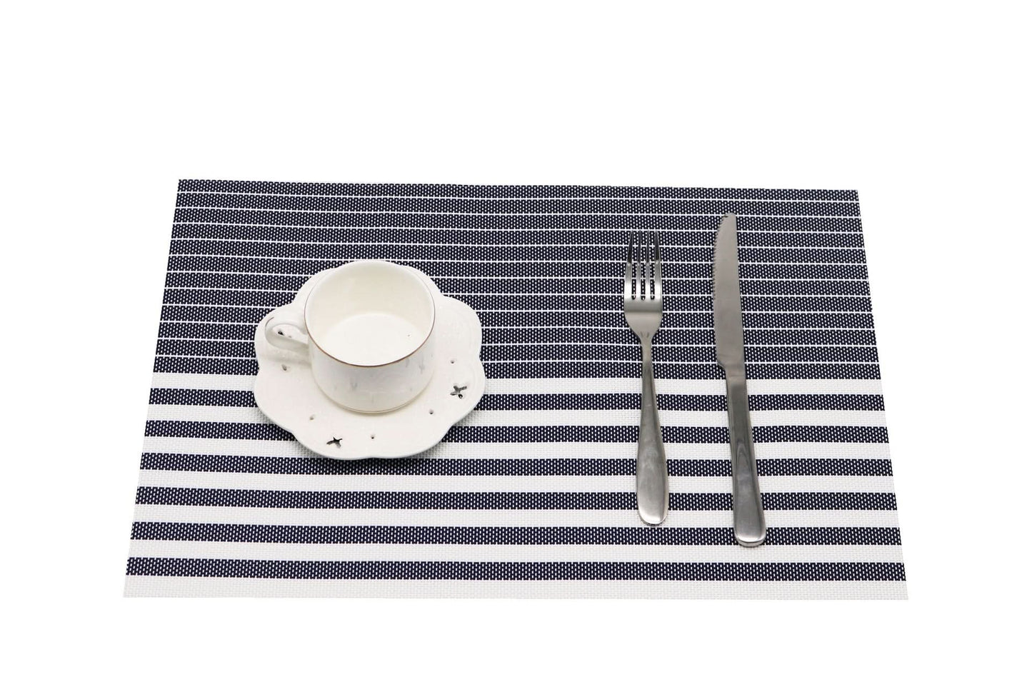 Striped PVC Placemats for Dining Table