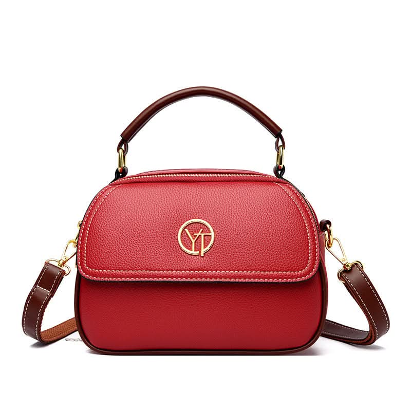 Women's Trendy Small Round Shoulder Bag with Multi-Compartment Design