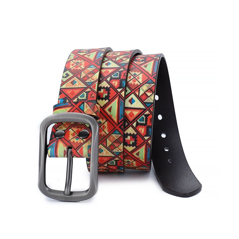 Quirky Leather Belt for Men with Pin Buckle