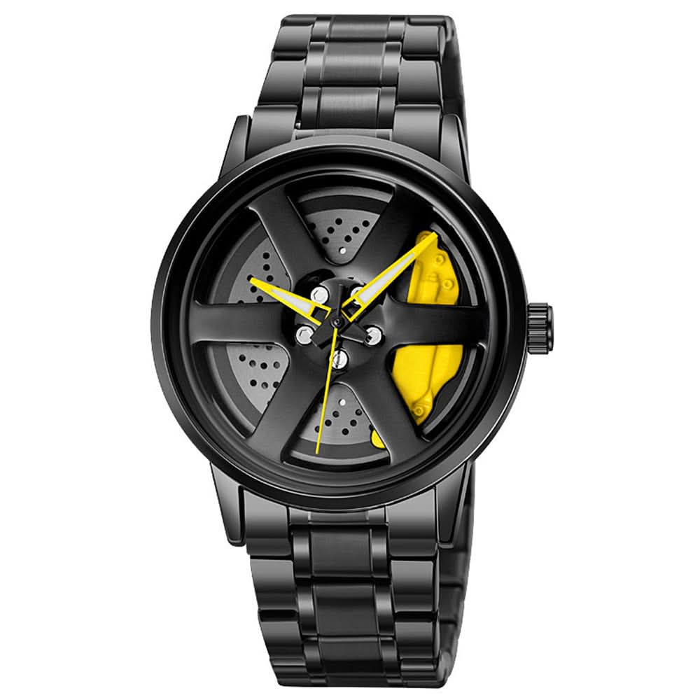 Men's Wheel-Style Waterproof Quartz Watch-Rotatable