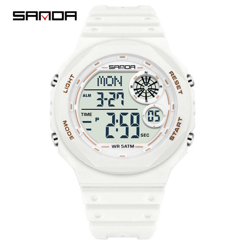 Sanda Digital Sports Watch – Waterproof, Luminous Multifunction Watch for Men & Women