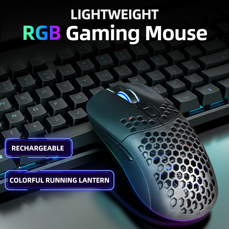 Wireless Bluetooth RGB Mouse – Dual-Mode Rechargeable Mouse with 7 Buttons