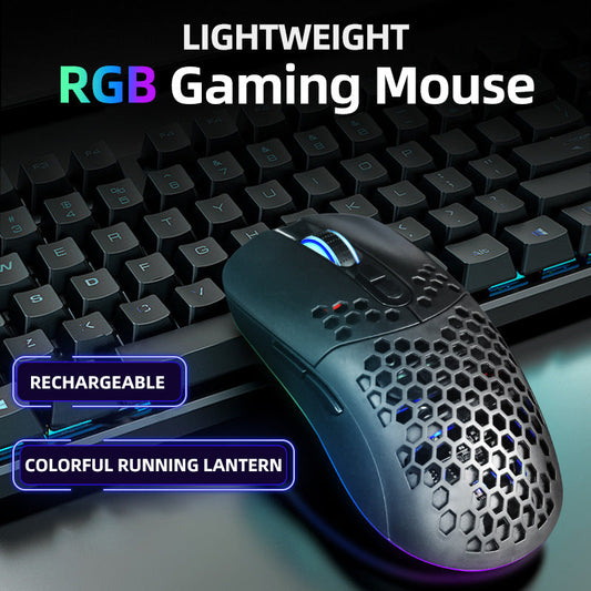 Wireless Bluetooth RGB Mouse – Dual-Mode Rechargeable Mouse with 7 Buttons