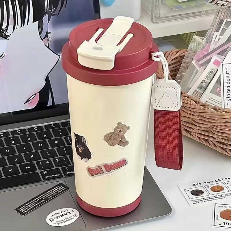 316 Stainless Steel Thermos Coffee Cup – Elegant Double-Drink Travel Mug