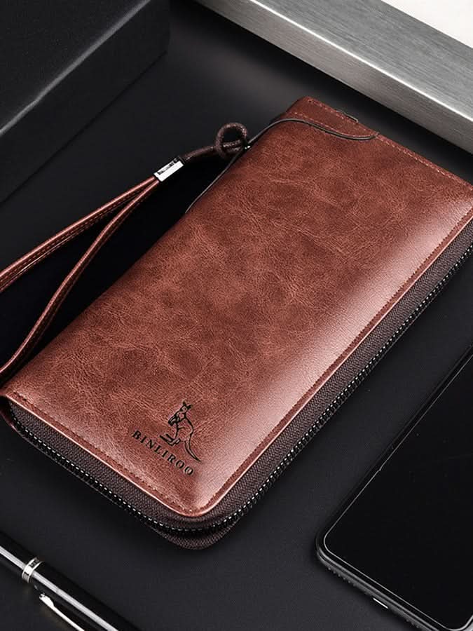 Men's Elegant PU Leather Business Handbag – Retro Style