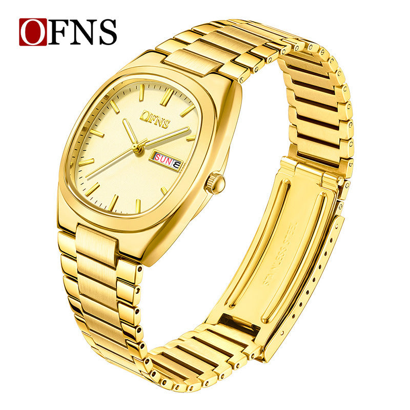 OFNS Women’s Quartz Watch – Luxury Steel Strap, Calendar Display Business Wristwatch