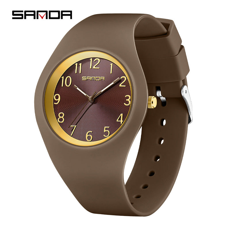 Sanda Slim Sports Watch – Waterproof Silicone Quartz Watch for Men and Women