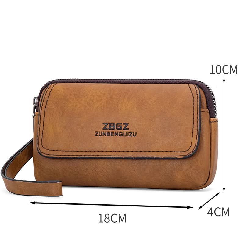 Men’s Leather Waist Phone Bag – Multi-Functional Coin Purse